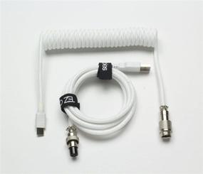 img 2 attached to Белый кабель клавиатуры USB-C Тез серии Z с авиаторским разъемом и оригинальным спиральным дизайном