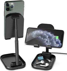 img 4 attached to 📱 Foldable Wireless Charging Stand for Desk - SUPERDANNY Adjustable Phone Holder with Fast Charging for iPhone 11 Pro/11/Xs Max/Xr/8 Plus, Galaxy Samsung s20/s10/s10 (Black)