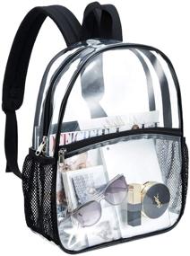 img 4 attached to 🎒 Transparent Clear Bag Backpack: Sleek and Stylish See-Through Casual Daypacks