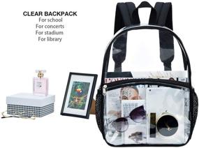 img 3 attached to 🎒 Transparent Clear Bag Backpack: Sleek and Stylish See-Through Casual Daypacks