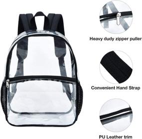 img 2 attached to 🎒 Transparent Clear Bag Backpack: Sleek and Stylish See-Through Casual Daypacks