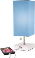 💡 modern blue small table lamp with usb quick charging port - ideal for led bedside, desk, bedroom, and nightstand lighting or other led table lights by missionmax логотип