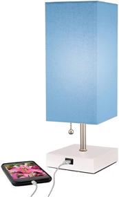 img 4 attached to 💡 Modern Blue Small Table Lamp with USB Quick Charging Port - Ideal for LED Bedside, Desk, Bedroom, and Nightstand Lighting or Other LED Table Lights by MissionMax