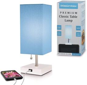 img 2 attached to 💡 Modern Blue Small Table Lamp with USB Quick Charging Port - Ideal for LED Bedside, Desk, Bedroom, and Nightstand Lighting or Other LED Table Lights by MissionMax