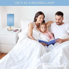 img 1 attached to 💡 Modern Blue Small Table Lamp with USB Quick Charging Port - Ideal for LED Bedside, Desk, Bedroom, and Nightstand Lighting or Other LED Table Lights by MissionMax