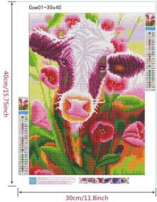 img 2 attached to Colorful Cow 5D Diamond Painting Kit: Full Drill Round Art for Adults & Kids – Home Wall Decor 12"x16" (cow1)