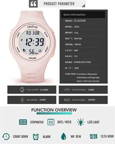 img 2 attached to 🌊 Waterproof Digital Watch for Teenage Girls and Women, with Back Light and Sports Features (Suitable for Ages 11-15)