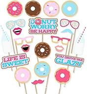 delightful donut time: 22pcs donut photo 🍩 booth props for perfect girl doughnut birthday party decorations logo