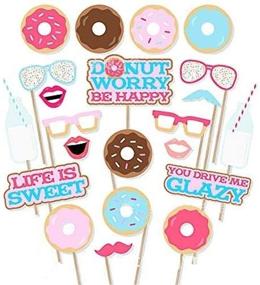 img 1 attached to Delightful Donut Time: 22Pcs Donut Photo 🍩 Booth Props for Perfect Girl Doughnut Birthday Party Decorations