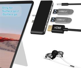 img 4 attached to 🔌 Cateck Surface Go Docking Station: 4-in-1 USB C Adapter with HDMI, USB 3.0, 3.5mm Audio Jack - Portable for Surface Go/Go 2/Go 3 Accessories