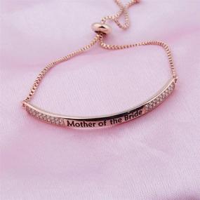 img 2 attached to 💎 Sparkling CZ Paved Mother in Law Bracelet - Perfect Mother of the Bride Groom Bracelet with Adjustable Slider