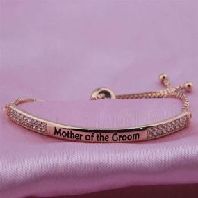 img 3 attached to 💎 Sparkling CZ Paved Mother in Law Bracelet - Perfect Mother of the Bride Groom Bracelet with Adjustable Slider