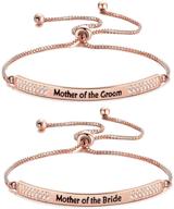 💎 sparkling cz paved mother in law bracelet - perfect mother of the bride groom bracelet with adjustable slider logo