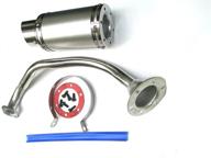 new! high performance exhaust system muffler for gy6 50cc-400cc 4 stroke scooters atv go kart (silver) replacement parts logo