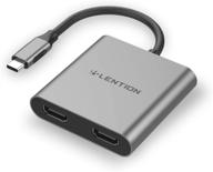 🔌 lention usb c to dual hdmi adapter: experience stunning 4k@60hz and 4k@30hz display, compatible with new macbook, surface book 2/pro 7/go, xps 13/15 and thunderbolt 3 ports – cb-c53s (space gray) logo