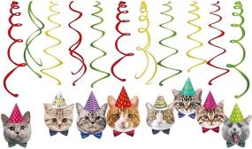 img 3 attached to 🐱 Веселые и причудливые украшения Kristin Paradise Cat Face Hanging Swirl - идеально подходят для вечеринок с котиками и мяукающих дней рождения!
