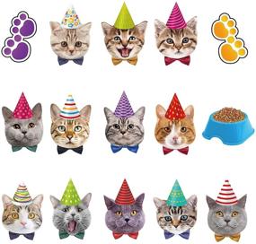 img 2 attached to 🐱 Веселые и причудливые украшения Kristin Paradise Cat Face Hanging Swirl - идеально подходят для вечеринок с котиками и мяукающих дней рождения!
