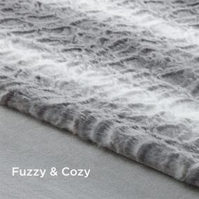 img 1 attached to 🛌 Luxurious Grey Fuzzy Faux Fur King Size Blanket by Bedsure - Cozy Rabbit Fur Winter Blanket, 108x90 Inches