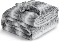 🛌 luxurious grey fuzzy faux fur king size blanket by bedsure - cozy rabbit fur winter blanket, 108x90 inches logo