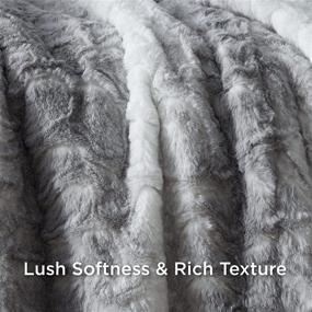 img 2 attached to 🛌 Luxurious Grey Fuzzy Faux Fur King Size Blanket by Bedsure - Cozy Rabbit Fur Winter Blanket, 108x90 Inches