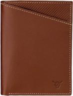 cognac vertical grain leather wallets: stylish men's accessories for optimal organization logo