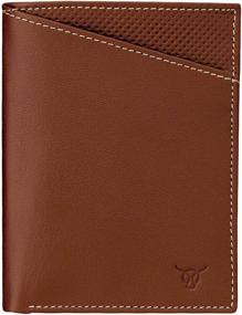 img 4 attached to Cognac Vertical Grain Leather Wallets: Stylish Men's Accessories for Optimal Organization