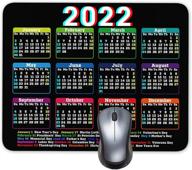 📅 2022 коврик для мыши с календарем высокой четкости, персонализированный прямоугольной формы на черном фоне, с нескользящей поверхностью, размер: 9,5 х 7,6 дюймов (2022 черный) логотип