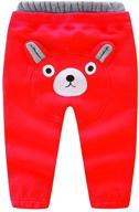 cute bear winter fleece 🐻 jogger pants for kids by mud kingdom logo