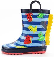 k komforme waterproof printed rubber rain boots for toddlers and kids - easy-on handles included logo