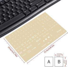 img 3 attached to Enhance Your Typing Experience with Transparent Full English Keyboard 🔤 Stickers: Clear Background, White Lettering for PC Laptop Computer Desktop Notebook Keyboards