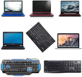 img 1 attached to Enhance Your Typing Experience with Transparent Full English Keyboard 🔤 Stickers: Clear Background, White Lettering for PC Laptop Computer Desktop Notebook Keyboards