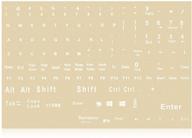 enhance your typing experience with transparent full english keyboard 🔤 stickers: clear background, white lettering for pc laptop computer desktop notebook keyboards logo