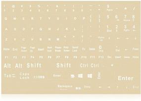 img 4 attached to Enhance Your Typing Experience with Transparent Full English Keyboard 🔤 Stickers: Clear Background, White Lettering for PC Laptop Computer Desktop Notebook Keyboards