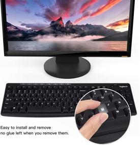 img 2 attached to Enhance Your Typing Experience with Transparent Full English Keyboard 🔤 Stickers: Clear Background, White Lettering for PC Laptop Computer Desktop Notebook Keyboards