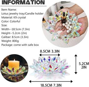 img 2 attached to 7-inch Wide Crystal Lotus Candle Holder: Tealight Pillar Candlestick for Wedding, Christmas, Dinner Table Decor - Glass Votive Candle Holder