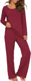 img 3 attached to 👚 TIKTIK Women's Long Sleeve Pajama Set - Sleepwear with Scoop Neckline - Sizes S-4XL