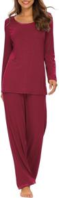 img 1 attached to 👚 TIKTIK Women's Long Sleeve Pajama Set - Sleepwear with Scoop Neckline - Sizes S-4XL