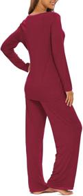 img 2 attached to 👚 TIKTIK Women's Long Sleeve Pajama Set - Sleepwear with Scoop Neckline - Sizes S-4XL