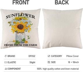 img 1 attached to 🌻 DFXSZ Summer Pillow Covers 18x18: Stylish Linen Cushion Cases for Farmhouse Summer Decor- Sunflower Truck Buffalo Dwarf Garland Flower Design Included