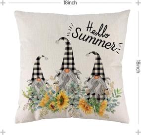 img 2 attached to 🌻 DFXSZ Summer Pillow Covers 18x18: Stylish Linen Cushion Cases for Farmhouse Summer Decor- Sunflower Truck Buffalo Dwarf Garland Flower Design Included