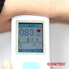 img 1 attached to 🔍 CONTEC PM10 Portable ECG/EKG Monitor with PC Software, LCD Monitor, Bluetooth, and Heart Rate Beat