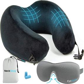 img 4 attached to 🌙 NeckSnug 4 Pack Sleep Kit: Memory Foam Travel Pillow, Contoured Sleep Mask, Ear Plugs & Carry Bag