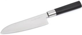 img 2 attached to 🔪Повысьте кулинарный опыт с ножом Santoku Kai Wasabi Black 6 1/2