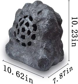 img 3 attached to Усилите ваш опыт на открытом воздухе: беспроводная солнечная колонка с Bluetooth Roaming Light Rock Speaker - 🎵 Случайные пары в дуэте, перезаряжаемый Li-аккумулятор, беспроводная для сада и патио - одна штука (серый)