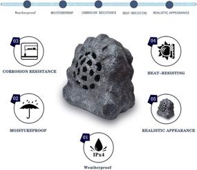 img 2 attached to Усилите ваш опыт на открытом воздухе: беспроводная солнечная колонка с Bluetooth Roaming Light Rock Speaker - 🎵 Случайные пары в дуэте, перезаряжаемый Li-аккумулятор, беспроводная для сада и патио - одна штука (серый)