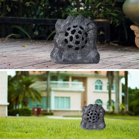 img 1 attached to Enhance Your Outdoor Experience: Roaming Light Solar Powered Bluetooth Rock Speaker - 🎵 Randomly Paired Duo, Rechargeable Li Battery, Wireless for Garden Patio - Single Pack (Grey)