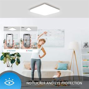 img 1 attached to Oeegoo RGB LED Ceiling Light with Remote Control - Dimmable 24W Flush Mount - Eye-Protection - Adjustable Night Light Mode - Perfect for Kids Room, Party, Corridor