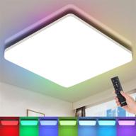 oeegoo rgb led ceiling light with remote control - dimmable 24w flush mount - eye-protection - adjustable night light mode - perfect for kids room, party, corridor logo