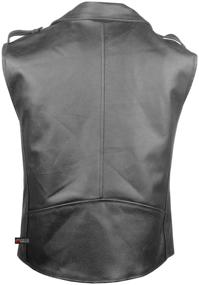 img 3 attached to Vintage Black XL Men's Classic Leather Motorcycle Biker Vest with Concealed Carry