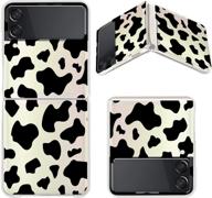 🐄 lsl cow print clear cute design case for samsung galaxy z flip 3 5g: shockproof protection, wireless charging, slim phone cover - full body protection logo